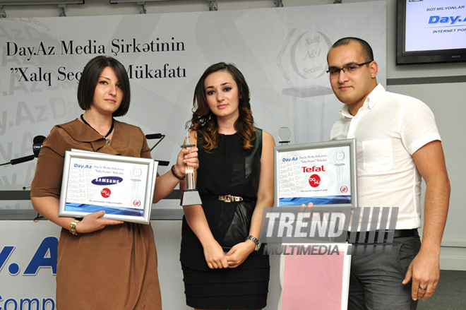 Day.Az media company awards winners with "People's Choice" premium. Baku, Azerbaijan, Sep.04, 2012 