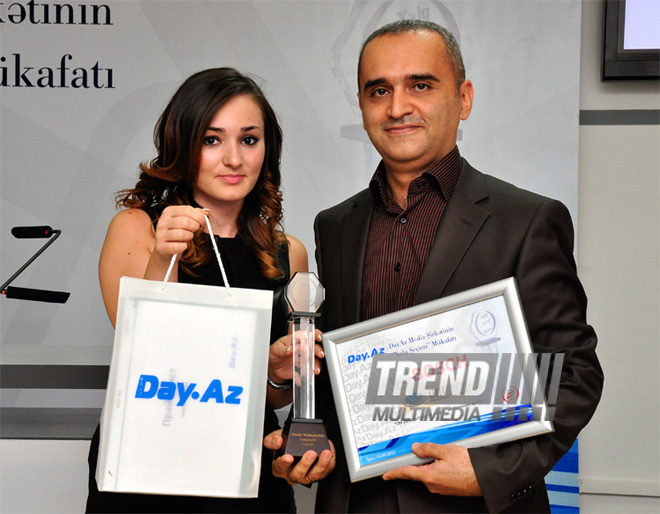 Day.Az media company awards winners with "People's Choice" premium. Baku, Azerbaijan, Sep.04, 2012 