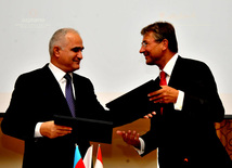 Signing ceremony of Azerbaijani-Dutch documents. Baku, Azerbaijan, Sep.13, 2012 