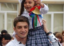 Joy of first graders, Baku, Azerbaijan, Sept.15, 2012