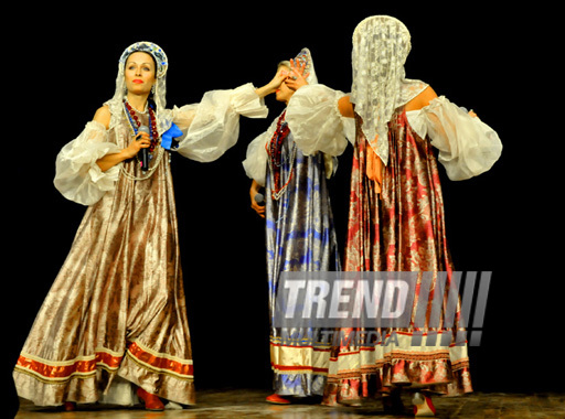 Baku hosts concert of folk ensemble "Russkie dikovinki" from Moscow. Azerbaijan, Oct.30, 2012