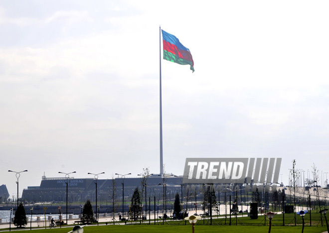 Azerbaijan celebrates National Flag Day on November 9. Baku, Azerbaijan. 2012  