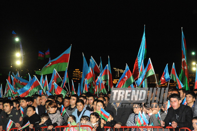 A grand concert was held in Baku in connection with the State Flag Day. Azerbaijan, Nov.09, 2012