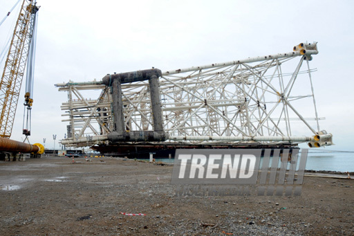 Company BP - operator of the "Azeri-Chirag-Guneshli" offshore fields' block has completed the construction of the bearing unit of the platform within the Chirag oil project (increase in oil production on the "Azeri-Chirag-Guneshli" offshore fields' block). Azerbaijan, Dec.11, 2012