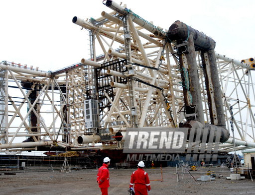 Company BP - operator of the "Azeri-Chirag-Guneshli" offshore fields' block has completed the construction of the bearing unit of the platform within the Chirag oil project (increase in oil production on the "Azeri-Chirag-Guneshli" offshore fields' block). Azerbaijan, Dec.11, 2012