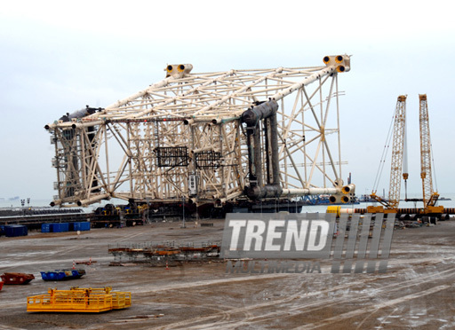 Company BP - operator of the "Azeri-Chirag-Guneshli" offshore fields' block has completed the construction of the bearing unit of the platform within the Chirag oil project (increase in oil production on the "Azeri-Chirag-Guneshli" offshore fields' block). Azerbaijan, Dec.11, 2012