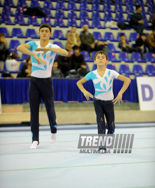 İdman gimnastikası, akrobatika və tamblinq üzrə birgə yarışlar başa çatıb. Bakı, Azərbaycan, 23 dekabr 2012