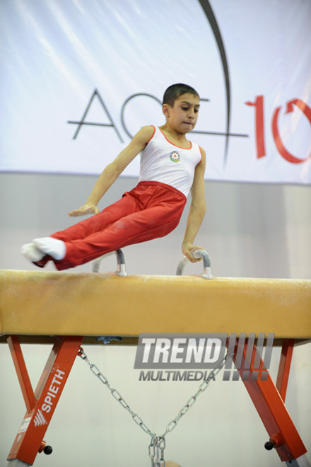 İdman gimnastikası, akrobatika və tamblinq üzrə birgə yarışlar başa çatıb. Bakı, Azərbaycan, 23 dekabr 2012