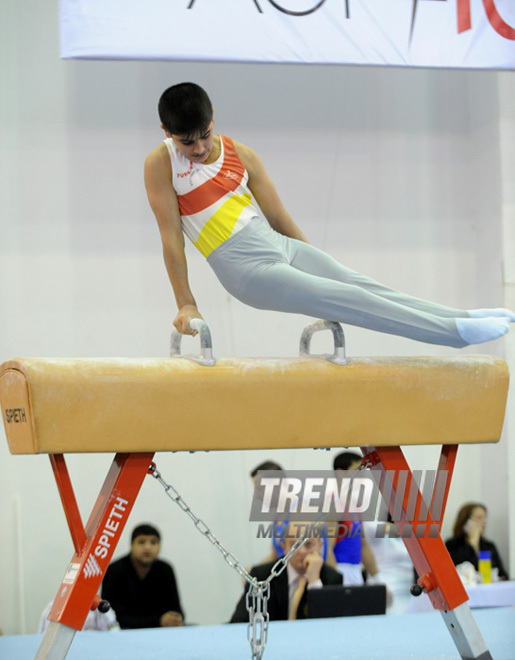 İdman gimnastikası, akrobatika və tamblinq üzrə birgə yarışlar başa çatıb. Bakı, Azərbaycan, 23 dekabr 2012