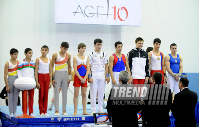 İdman gimnastikası, akrobatika və tamblinq üzrə birgə yarışlar başa çatıb. Bakı, Azərbaycan, 23 dekabr 2012