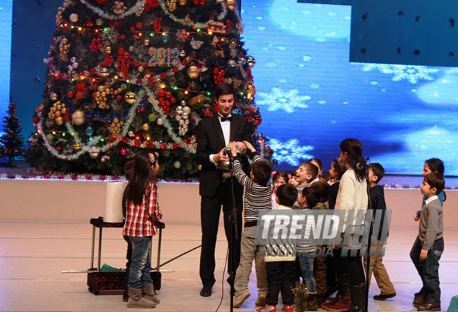 Mostly children are happy with arrival of the New Year. Baku, Azerbaijan, Jan.04, 2013