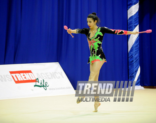 Второй день соревнований ХХ первенства Баку по художественной гимнастике. Баку, Азербайджан, 02 февраля 2013 г.