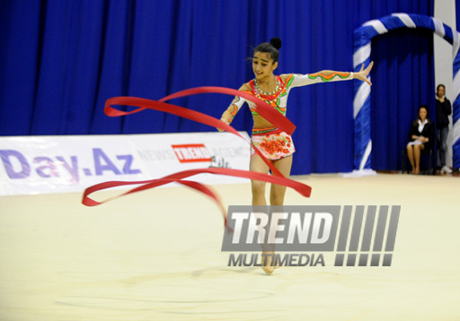 Второй день соревнований ХХ первенства Баку по художественной гимнастике. Баку, Азербайджан, 02 февраля 2013 г.
