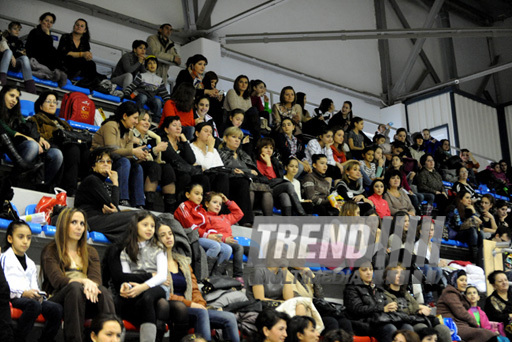 Второй день соревнований ХХ первенства Баку по художественной гимнастике. Баку, Азербайджан, 02 февраля 2013 г.