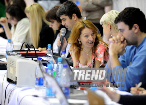 Второй день соревнований ХХ первенства Баку по художественной гимнастике. Баку, Азербайджан, 02 февраля 2013 г.