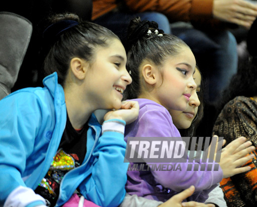 Второй день соревнований ХХ первенства Баку по художественной гимнастике. Баку, Азербайджан, 02 февраля 2013 г.