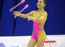 Второй день соревнований ХХ первенства Баку по художественной гимнастике. Баку, Азербайджан, 02 февраля 2013 г.