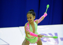 Второй день соревнований ХХ первенства Баку по художественной гимнастике. Баку, Азербайджан, 02 февраля 2013 г.