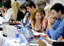 Второй день соревнований ХХ первенства Баку по художественной гимнастике. Баку, Азербайджан, 02 февраля 2013 г.