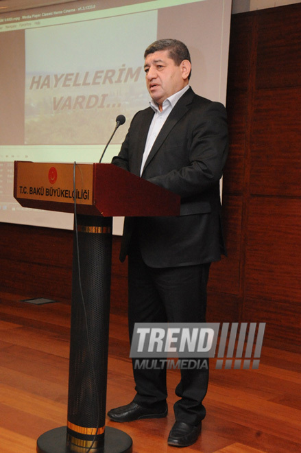 An event in Turkish Embassy in Baku in connection with 21st anniversary of Khojaly tragedy. Azerbaijan, Feb.22, 2013