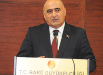 An event in Turkish Embassy in Baku in connection with 21st anniversary of Khojaly tragedy. Azerbaijan, Feb.22, 2013