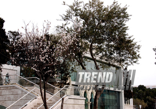 Spring with its warm breath, green costume and mist kerchief. Baku, Azerbaijan, March 28, 2013