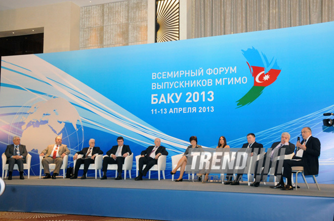 The first World Forum of MGIMO Alumni is being held in Azerbaijan. Baku, Azerbaijan, Apr.12, 2013
