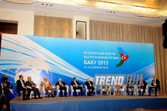 The first World Forum of MGIMO Alumni is being held in Azerbaijan. Baku, Azerbaijan, Apr.12, 2013
