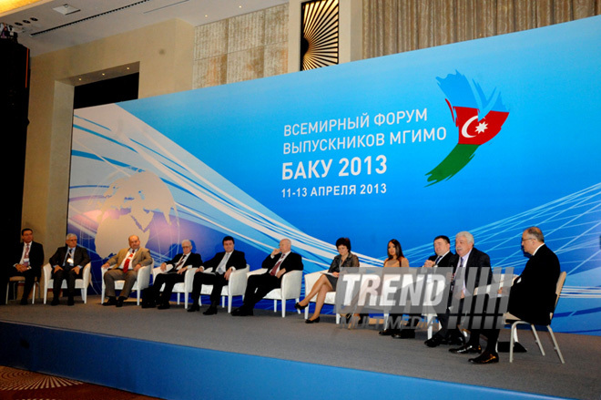 The first World Forum of MGIMO Alumni is being held in Azerbaijan. Baku, Azerbaijan, Apr.12, 2013
