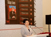 A presentation of the six-volume work of publicist-writer, Milli Majlis deputy Elmira Akhundova “Heydar Aliyev. Personality and Epoch”. Baku, Azerbaijan, Apr.18, 2013 