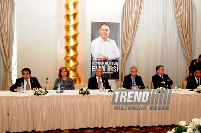 Presentation of the book "Heydar Aliyev's scientific heritage". Baku, Azerbaijan, Apr.24, 2013