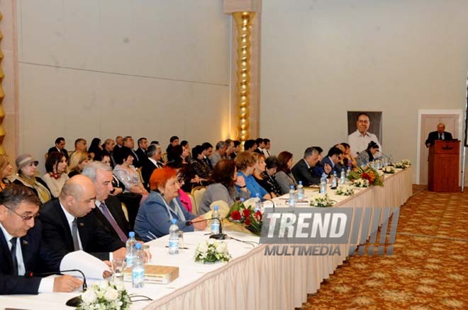 Presentation of the book "Heydar Aliyev's scientific heritage". Baku, Azerbaijan, Apr.24, 2013