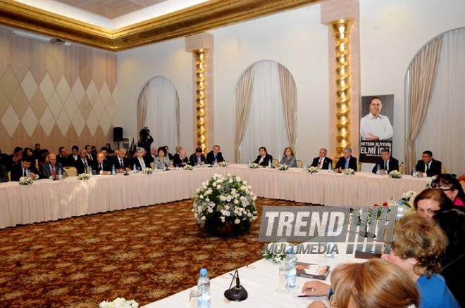 Presentation of the book "Heydar Aliyev's scientific heritage". Baku, Azerbaijan, Apr.24, 2013