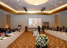 Presentation of the book "Heydar Aliyev's scientific heritage". Baku, Azerbaijan, Apr.24, 2013