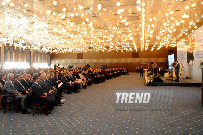 The conference entitled "Azerbaijan's national leader Heydar Aliyev's policy related to the Armenian-Azerbaijani Nagorno-Karabakh conflict, care for refugees and IDPs, and the role of Azerbaijan's government and international humanitarian organizations in solving their soicial problems". Baku, Azerbaijan, Apr.26, 2013