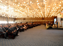 The conference entitled "Azerbaijan's national leader Heydar Aliyev's policy related to the Armenian-Azerbaijani Nagorno-Karabakh conflict, care for refugees and IDPs, and the role of Azerbaijan's government and international humanitarian organizations in solving their soicial problems". Baku, Azerbaijan, Apr.26, 2013