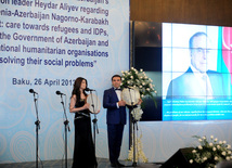 The conference entitled "Azerbaijan's national leader Heydar Aliyev's policy related to the Armenian-Azerbaijani Nagorno-Karabakh conflict, care for refugees and IDPs, and the role of Azerbaijan's government and international humanitarian organizations in solving their soicial problems". Baku, Azerbaijan, Apr.26, 2013