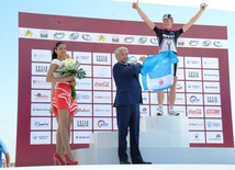 The winner of the first stage of the cycling race, member of the Azerbaijani team Christophe Schweizer. Baku, Azerbaijan, May 01, 2013