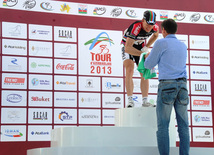 The winner of the first stage of the cycling race, member of the Azerbaijani team Christophe Schweizer. Baku, Azerbaijan, May 01, 2013