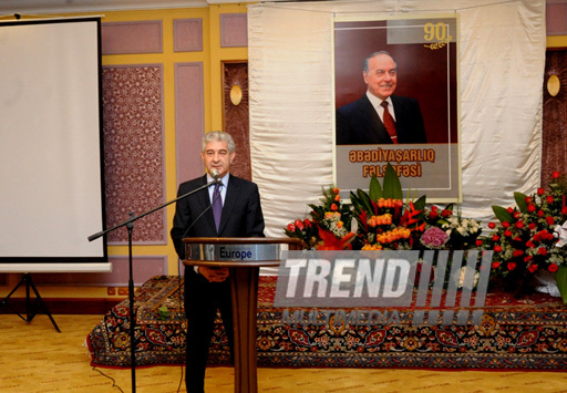 Presentation of the book 'Eternal life philosophy' dedicated to the national leader Heydar Aliyev. Baku, Azerbaijan, May 02, 2013