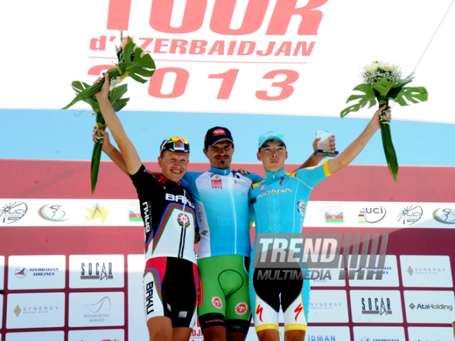 Завершился пятый-заключительный этап международного велотура Tour d`Azerbaidjan, посвященного 90-летнему юбилею общенационального лидера азербайджанского народа Гейдара Алиева. Баку, Азербайджан, 05 мая 2013 г.