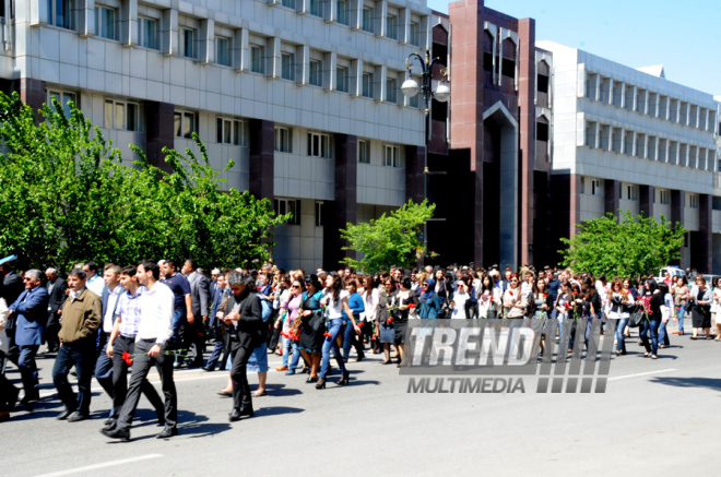 Azerbaijan's public marks 90th birthday of National Leader Heydar Aliyev. Baku, Azerbaijan, May 10, 2013 