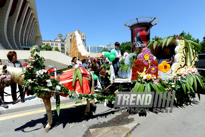 Flower festival in Baku. Baku, Azerbaijan, May 10, 2013