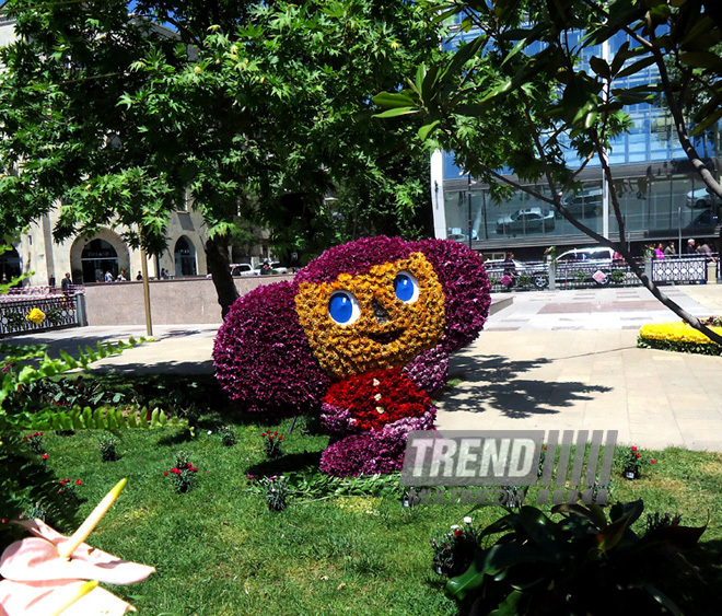 Flower festival in Baku. Baku, Azerbaijan, May 10, 2013