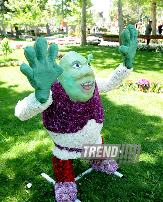 Flower festival in Baku. Baku, Azerbaijan, May 10, 2013