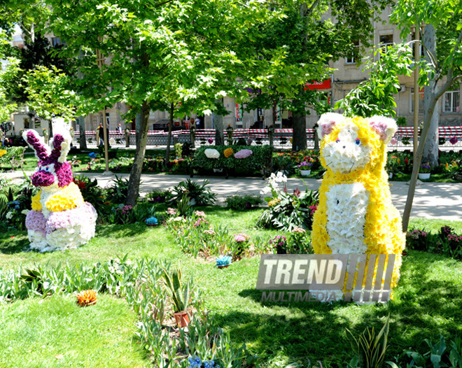 Flower festival in Baku. Baku, Azerbaijan, May 10, 2013