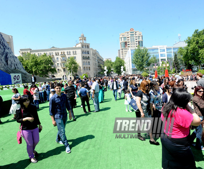 Flower festival in Baku. Baku, Azerbaijan, May 10, 2013