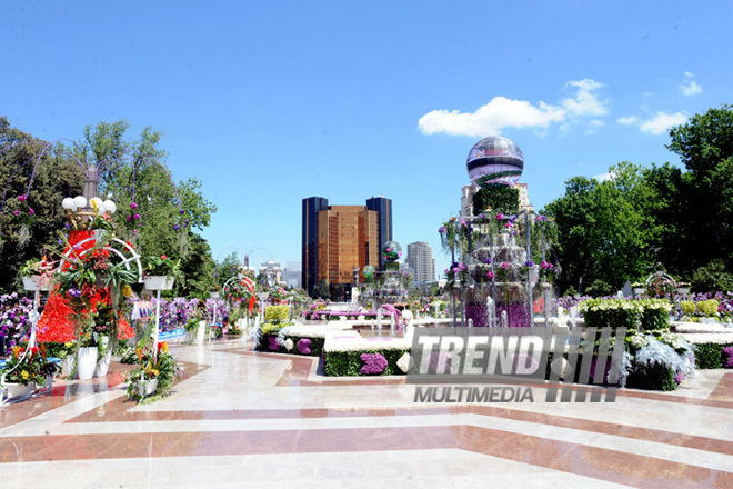 Flower festival in Baku. Baku, Azerbaijan, May 10, 2013