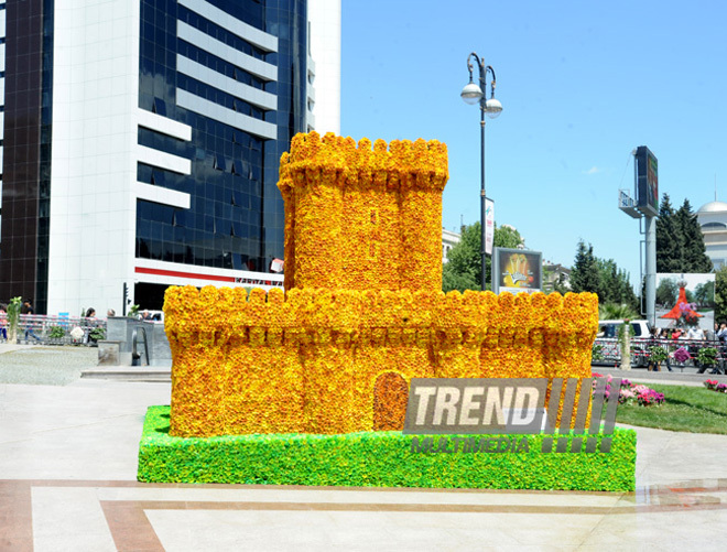 Flower festival in Baku. Baku, Azerbaijan, May 10, 2013