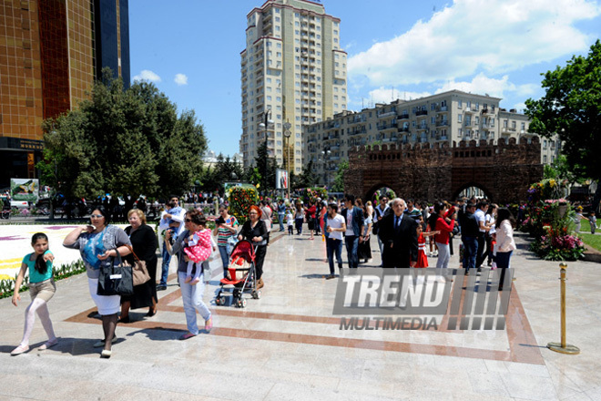 Flower festival in Baku. Baku, Azerbaijan, May 10, 2013